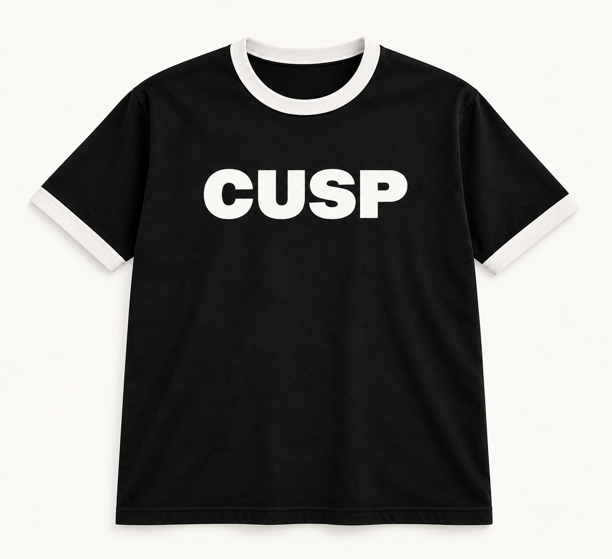 Black Logo Ringer Tee
